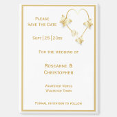 Gold Wedding Save the Date Magnet Schmetterlinge (Vorderseite)