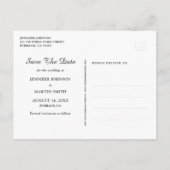 Gold Wedding Save the Date Postcards Ankündigungspostkarte (Rückseite)