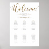 Gold Wedding Seating Chart 24x36 Poster (Vorne)
