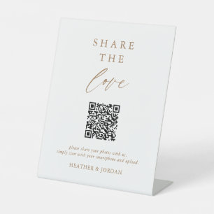 Gold Wedding Share Liebe Foto QR Code Sockelschild
