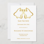 Gold Wedding speichert die Datumskartenglocken und Save The Date (Vorderseite)