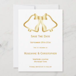 Gold Wedding speichert die Datumskartenglocken und Save The Date