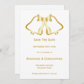 Gold Wedding speichert die Datumskartenglocken und Save The Date (Vorne/Hinten)