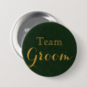 Gold Wedding Team Groom Button (Vorne & Hinten)