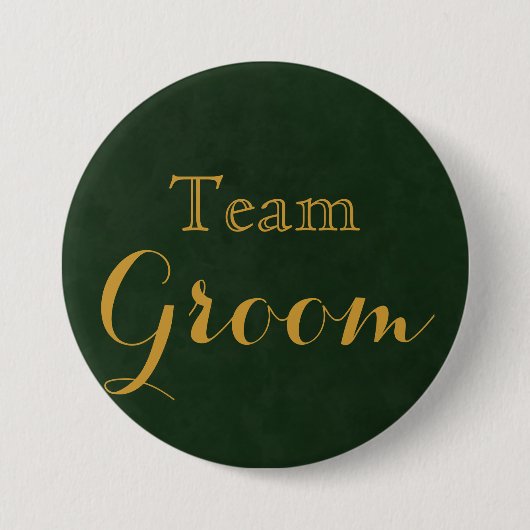 Gold Wedding Team Groom Button (Vorderseite)