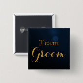 Gold Wedding Team Groom Button (Vorne & Hinten)