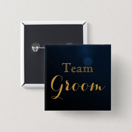 Gold Wedding Team Groom Button (Vorne & Hinten)