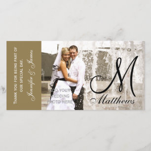 Gold Wedding Vielen Dank für Ihr Foto Cards Templa Dankeskarte