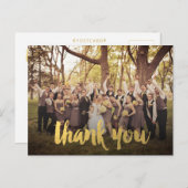Gold Wedding Vielen Dank für Ihr Script Foto Postc Postkarte (Vorne/Hinten)