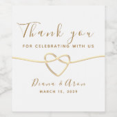 Gold Wedding Vielen Dank Weinetikett (Einzelnes Label)