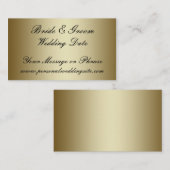 Gold Wedding Website Insert Card für Einladungen (Vorne/Hinten)