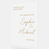 Gold Wedding Welcome Mattiert Acrylschild (Winkel)