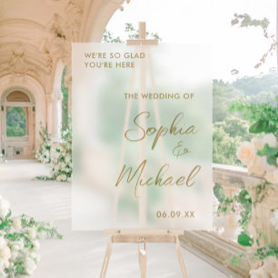 Gold Wedding Welcome Mattiert Acrylschild
