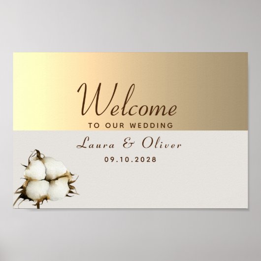 Gold Wedding Welcome Poster (Vorne)