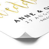 Gold Wedding Welcome Sign Rustic Poster (Ecke)