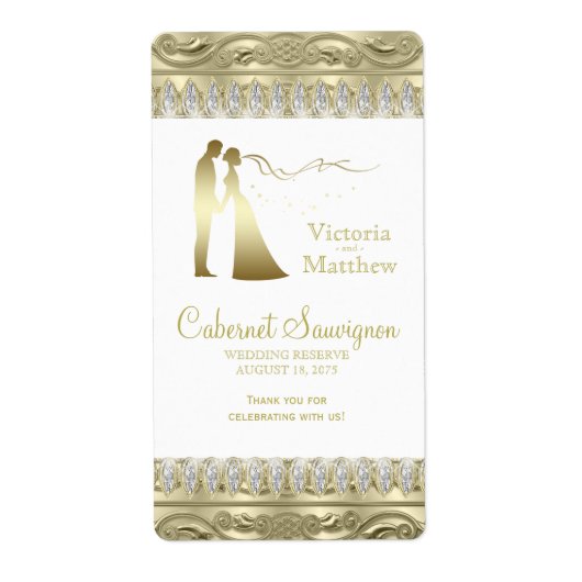 Gold Wedding Wine Labels (Vorne)