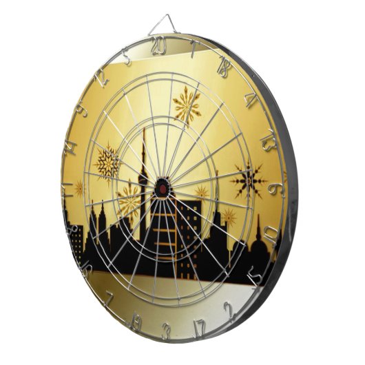 Gold Weihnachten Dartscheibe (Vorderseite rechts)