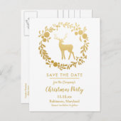 Gold Weihnachten| Feierliche Feiertage Ankündigungspostkarte (Vorne/Hinten)