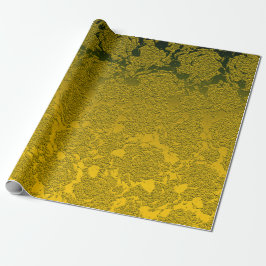 Gold Weihnachten floral sukkulentes Muster Metalli Geschenkpapier