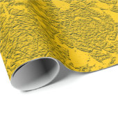 Gold Weihnachten floral sukkulentes Muster Metalli Geschenkpapier (Rolleneckpunkt)