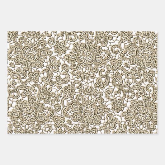 Gold Weihnachten Geschenkpapier Set (Vorderseite 3)