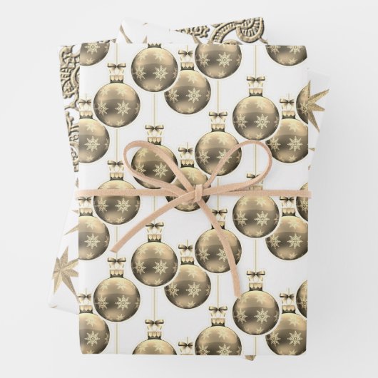 Gold Weihnachten Geschenkpapier Set (Beispiel)