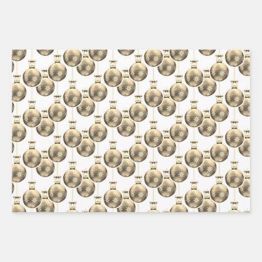 Gold Weihnachten Geschenkpapier Set (Vorderseite)