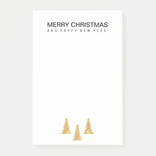 Gold Weihnachten Post-it Klebezettel (Vorderseite)