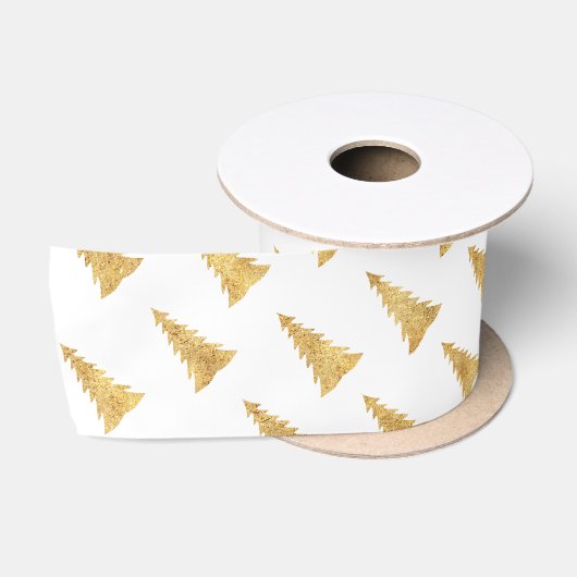 Gold Weihnachten Satinband (Spule)