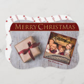 Gold Weihnachten Snowy Deck Extravagantes Cut Foto (Vorne/Hinten)