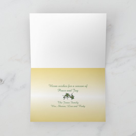 Gold Weihnachten Tropical Theme Foto-Karte (Innenseite)