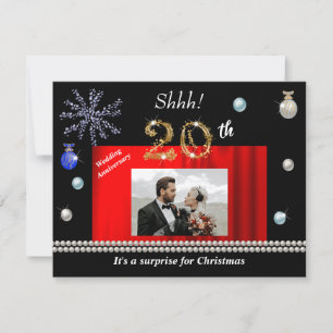 Gold Weihnachten Überraschung 20. Hochzeitstag Einladung
