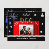 Gold Weihnachten Überraschung Erste Hochzeit Jahre Einladung (Vorne/Hinten)