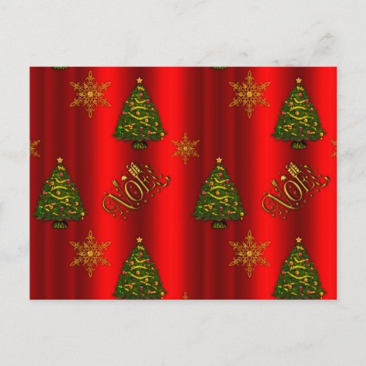 Gold Weihnachten und Weihnachtsbaumen Rot (Vorderseite)