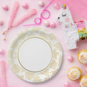 Gold Weihnachts-Musterpapier-Teller Pappteller (Party)