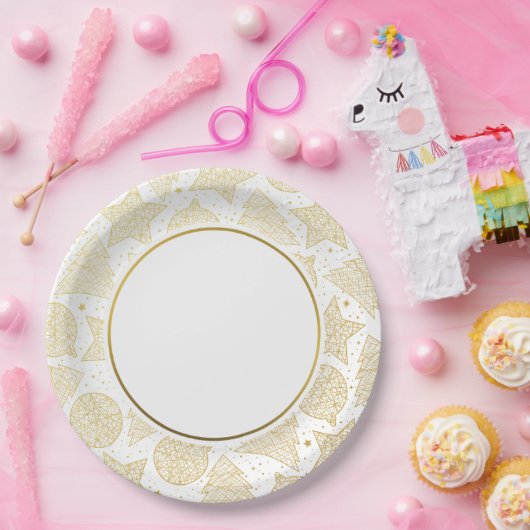 Gold Weihnachts-Musterpapier-Teller Pappteller (Party)