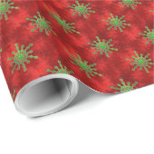 Gold Weihnachts-Star Burns Red Pattern Urlaub Geschenkpapier (Rolleneckpunkt)