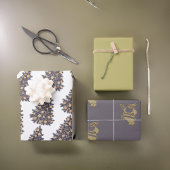 Gold Weihnachts-Wrackpapier Geschenkpapier Set