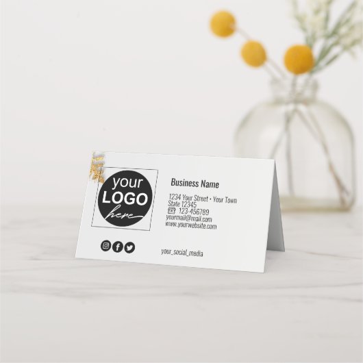 Gold Weihnachtsball Geschenk Gold Schneeflocken Ge Platzkarte (Rückseite)