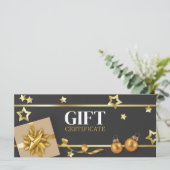 Gold Weihnachtsball Klassik Stars Ribbon Geschenkk (Stehend Vorderseite)