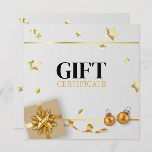 Gold Weihnachtsball Stars Ribbon Luxus Geschenkkar (Vorne/Hinten)