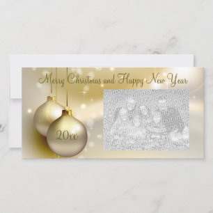 Gold Weihnachtsbälle Feiertagskarte