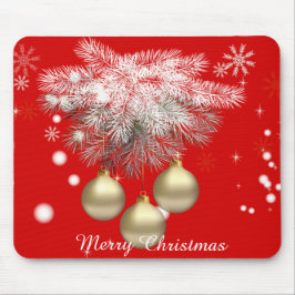 Gold Weihnachtsbälle & Silber Pine Weihnachten Mousepad