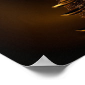 Gold Weihnachtsbaum auf schwarzem Hintergrund. Poster (Ecke)