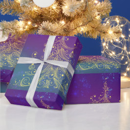 Gold Weihnachtsbaum Design Umschlagpapier Geschenkpapier