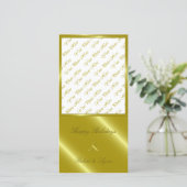 Gold Weihnachtsbaum Embossed Grüße Feiertagskarte (Stehend Vorderseite)