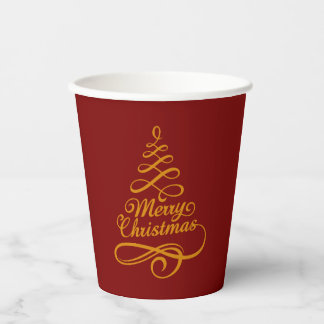 Gold Weihnachtsbaum Festivals Paper Cups Pappbecher