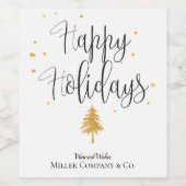 Gold Weihnachtsbaum für Großunternehmen glückliche Weinetikett (Einzelnes Label)