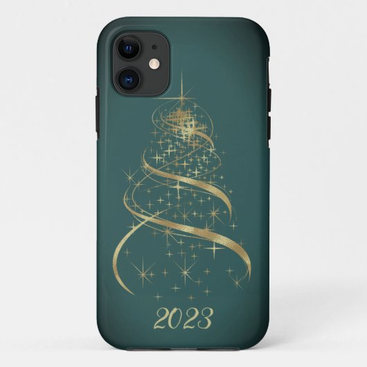 Gold Weihnachtsbaum iPhone Fälle Case-Mate iPhone Hülle (Rückseite)