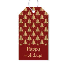 Gold Weihnachtsbaum Muster auf Red